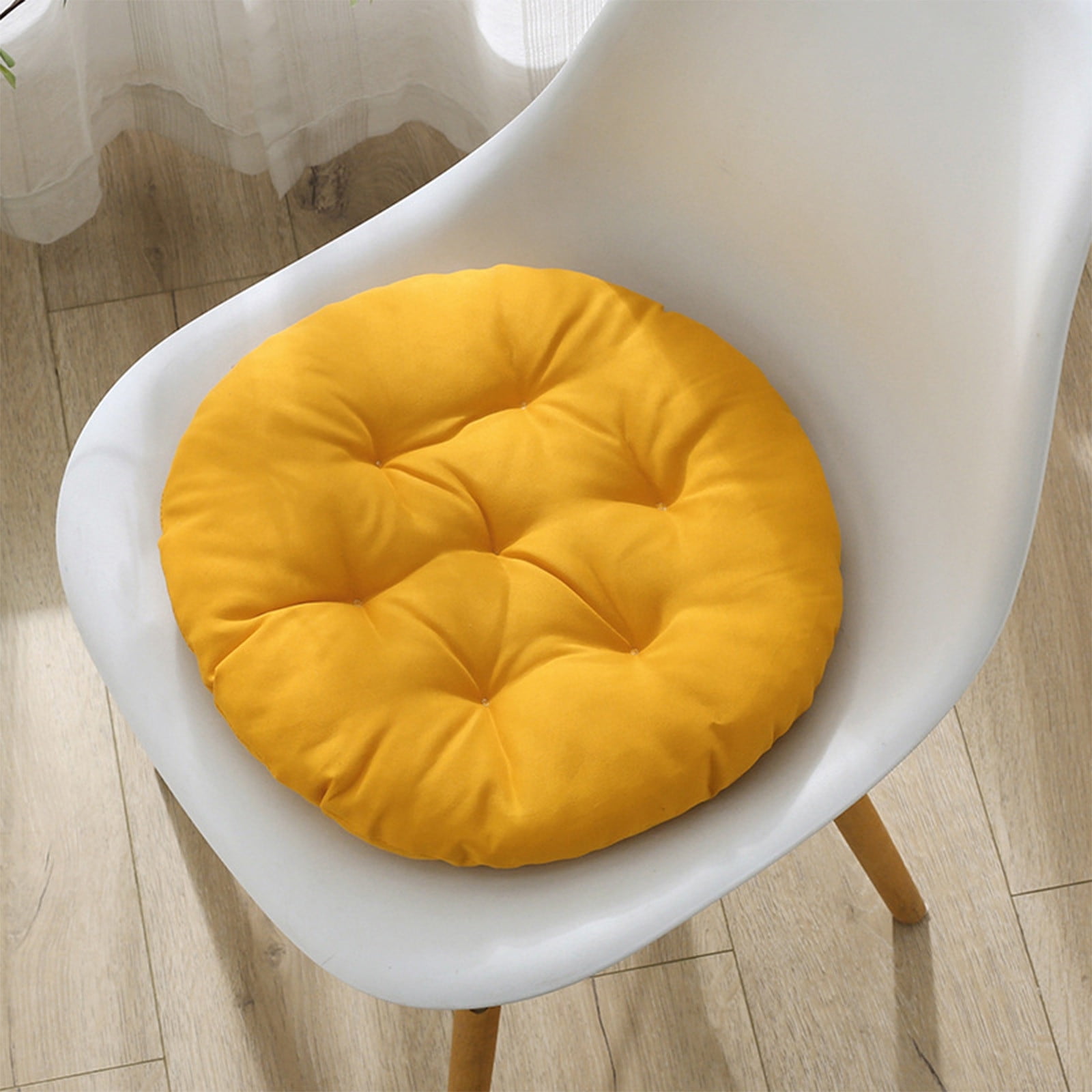 Outdoor Seat Cushion, Round Rattan Cushion, Hanging Basket Chair Cushion for Swing Chair Hammock Wicker Chair Rocking Chair, Seat, Yellow โ image 2