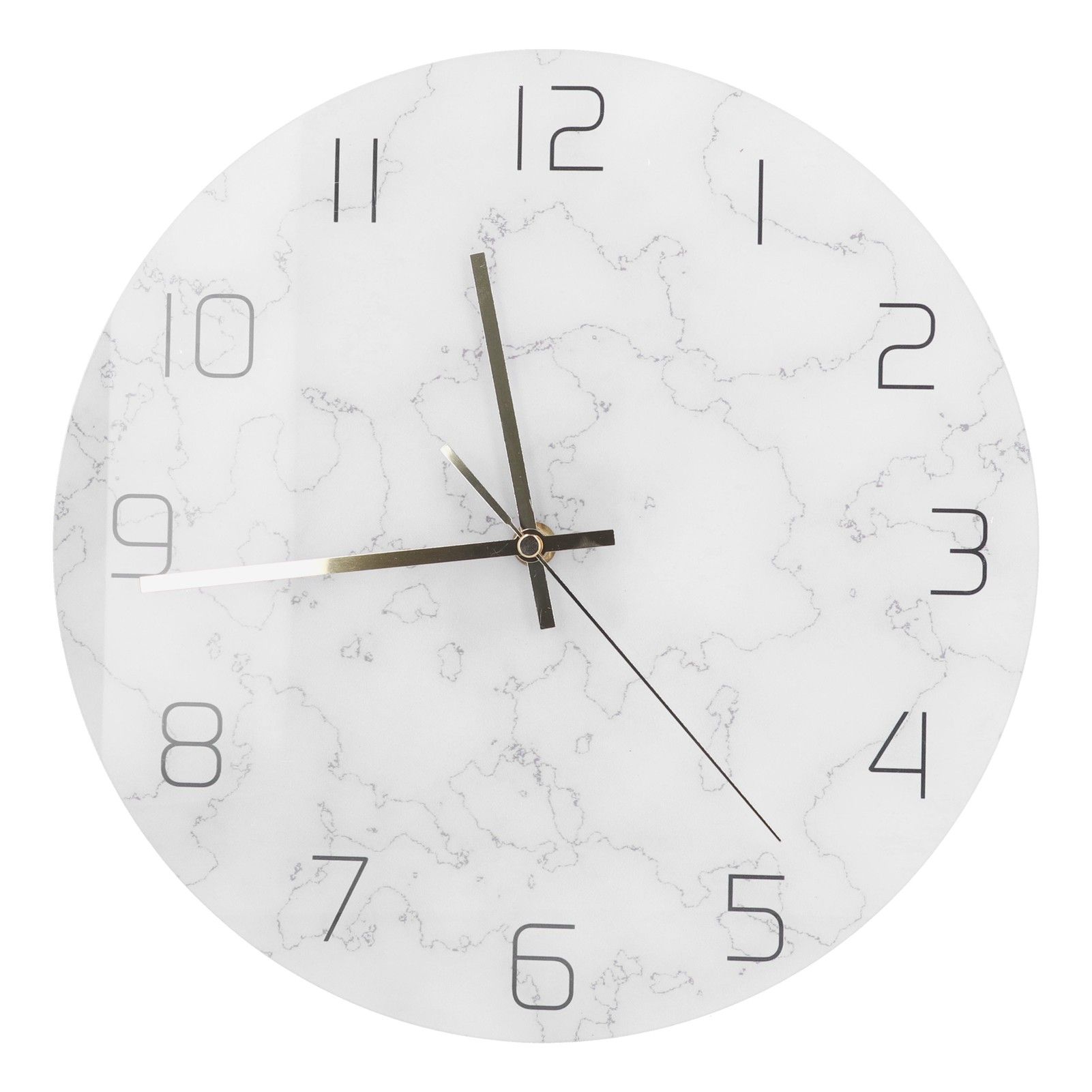 Simple Marble Wall Clock Fashion Cracked Acrylic Material UV Printing Clock Living Room Decoration — image 2