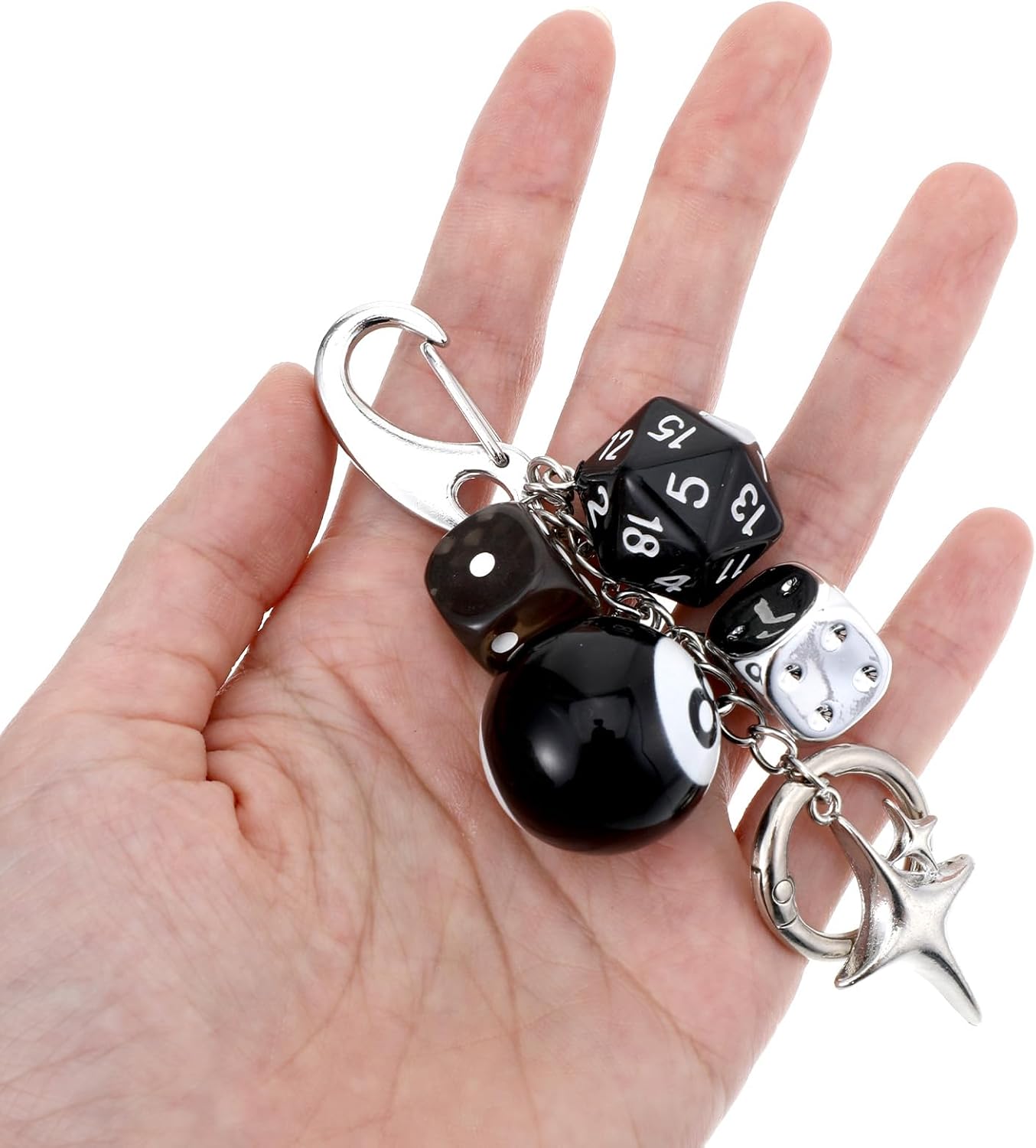 8 Ball Dice Keychain Charms,Y2K Bag Charm for Handbags Cool Purse Charms Key Chain Accessories Charm for Women — image 6