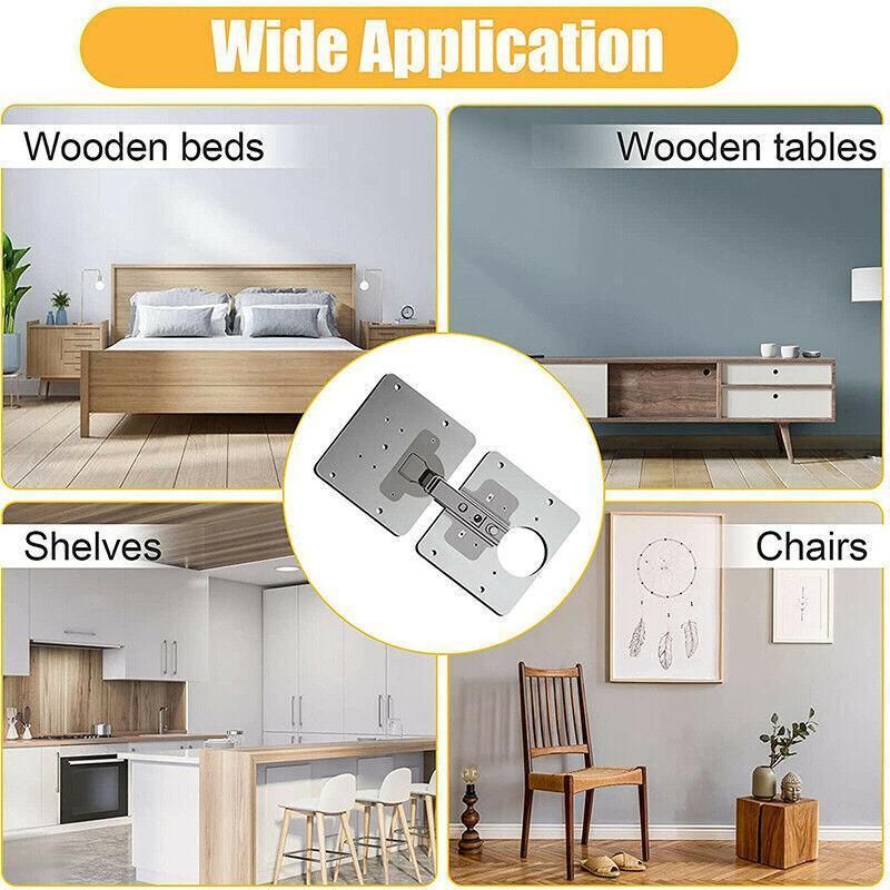 Hinge Repair Plate Rust Resistant Steel Furniture Cupboard Repair Mount Tool - 1SET โ image 5