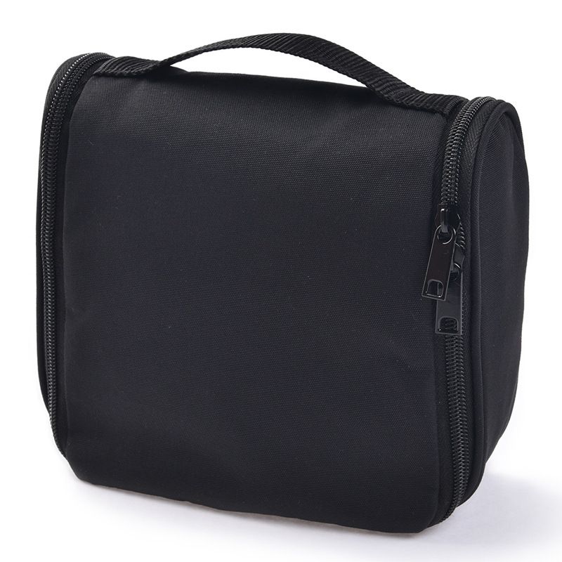 Hanging Toiletry Bag Polyester Travel Storage Organizer HB8012-1 black wash bag About 16x19x6cm
