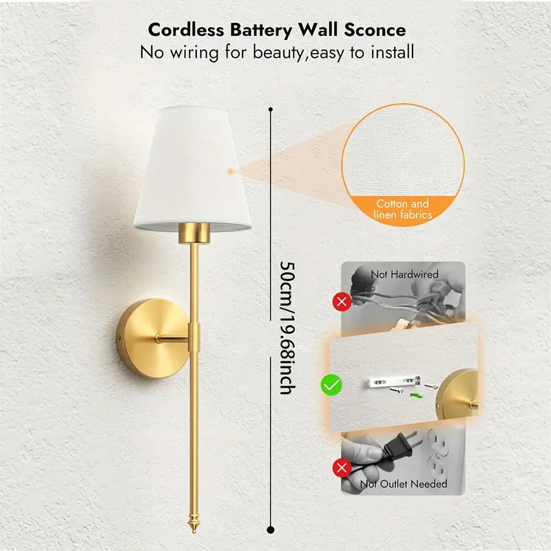 Battery Wall Sconces Set of 2 with Remote — image 4