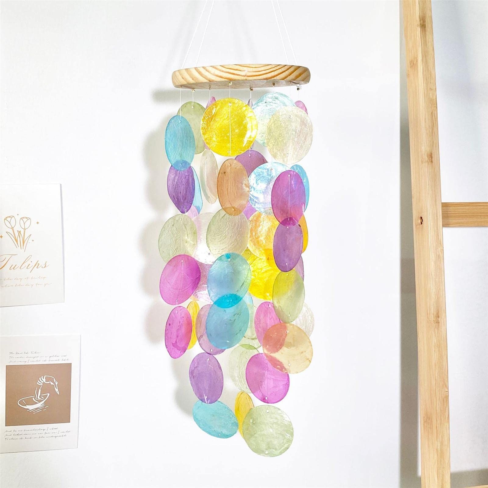 Creative Ins Fresh Shell Wind Chime Decorative Mirror Shell Simple Countryside Living Room Study Balcony Decorative Pendant — image 4
