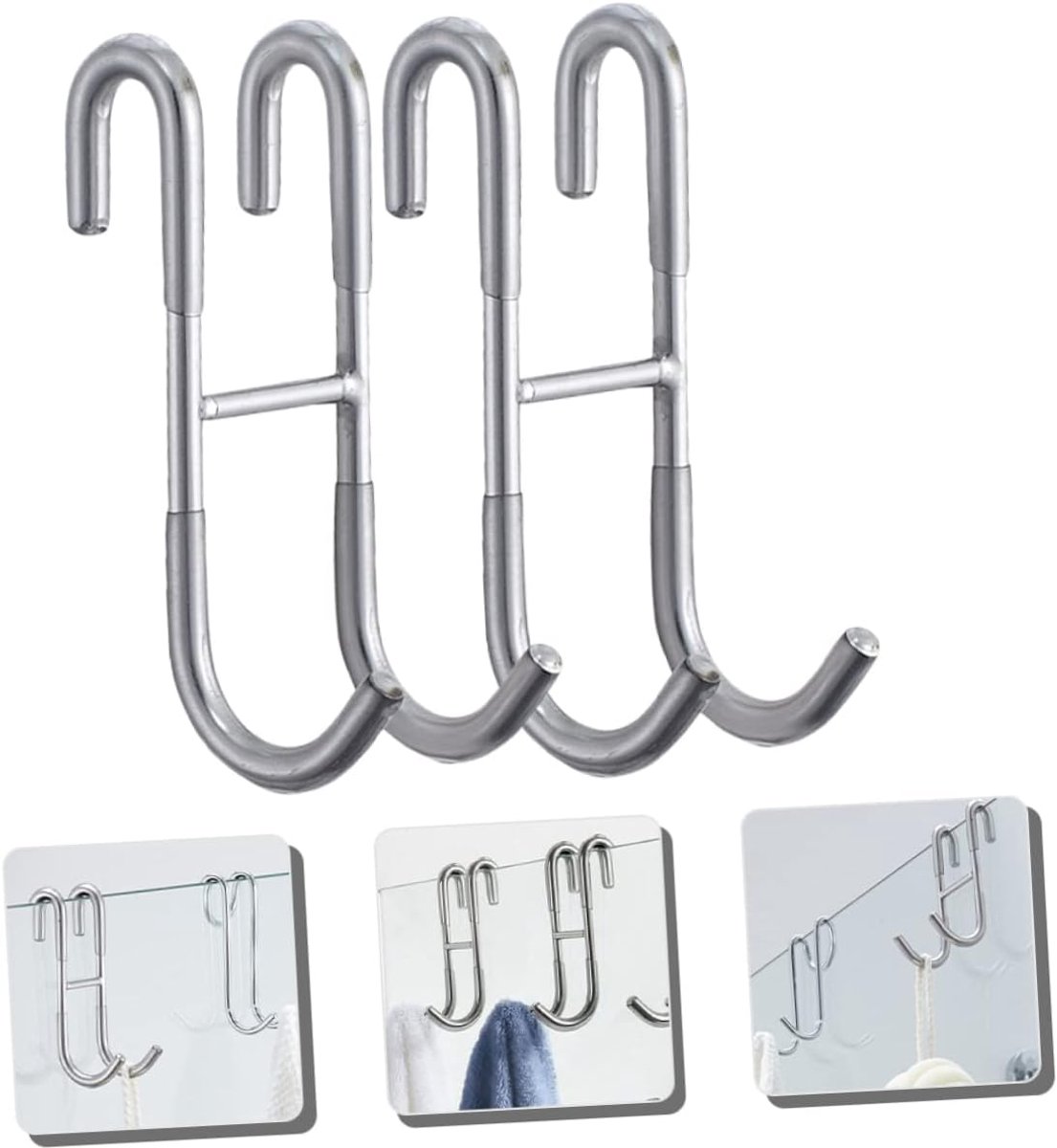 Two-piece set of door hooks, suitable for hanging towels and other storage accessories — image 5