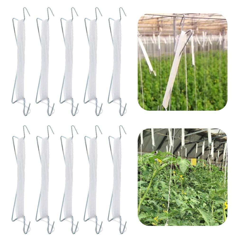 10 Pcs Tomato Support Hooks Plant Climbing Hooks Garden Hooks for Garden Flower Vegetable, Plant Vine Tie Support Tool 33ft Rope