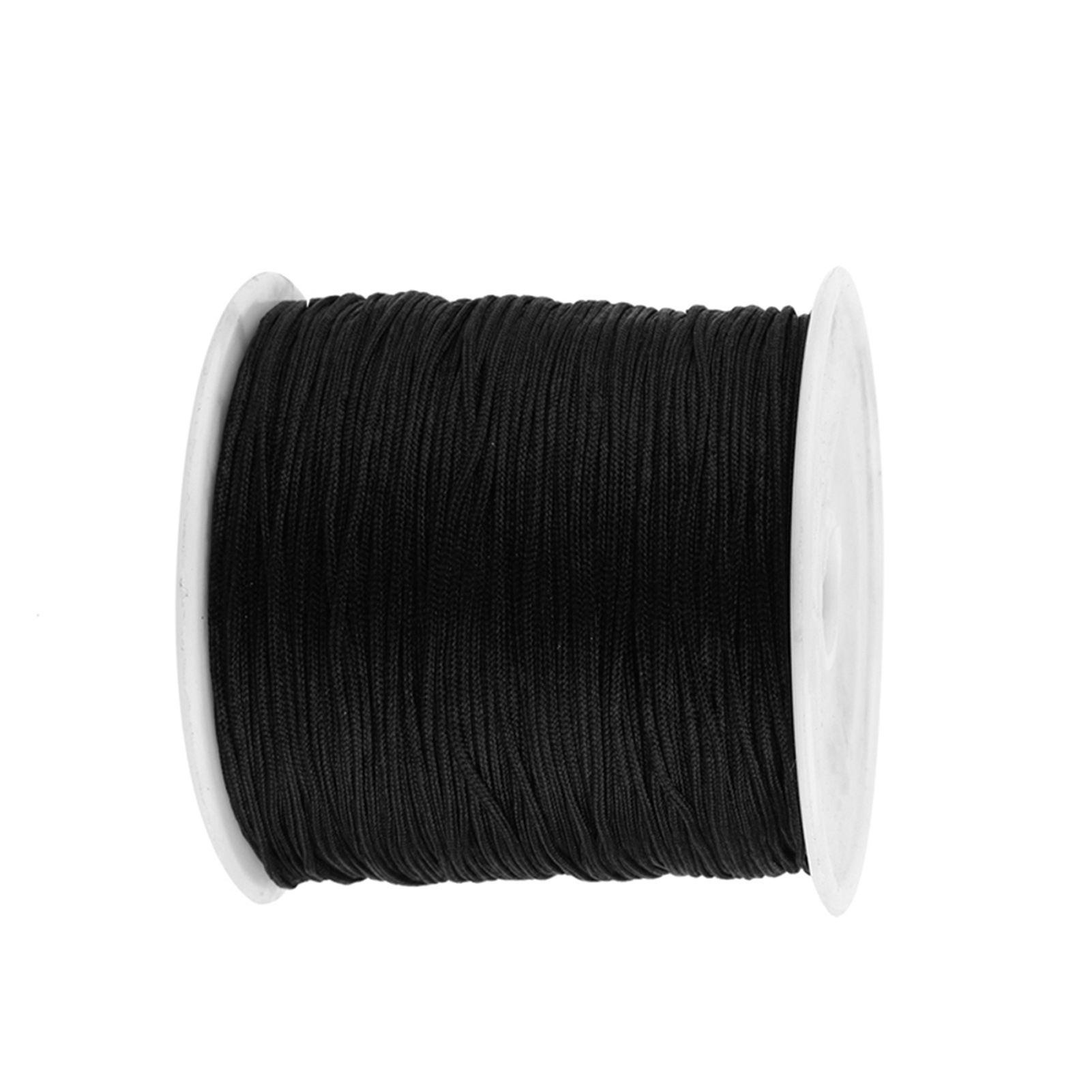 100M x 0.8mm Nylon Chinese Knot Cord Rattail Macrame Shamballa Thread String Black โ image 3