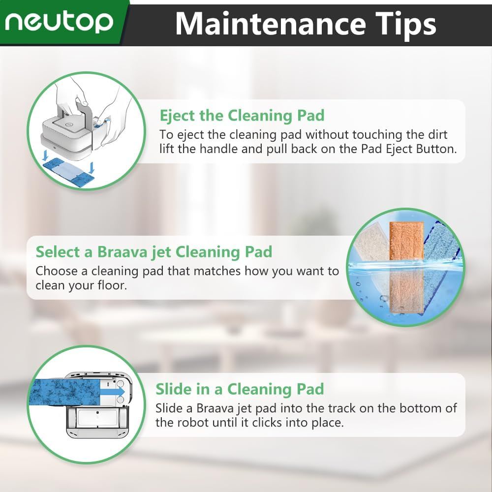 Mop Pads Compatible with iRobot Braava Jet 200 Series 240 241 244 245 250 Robot Mops, Washable and Reusable, 4 Wet 4 Dry 4 Damp — image 6