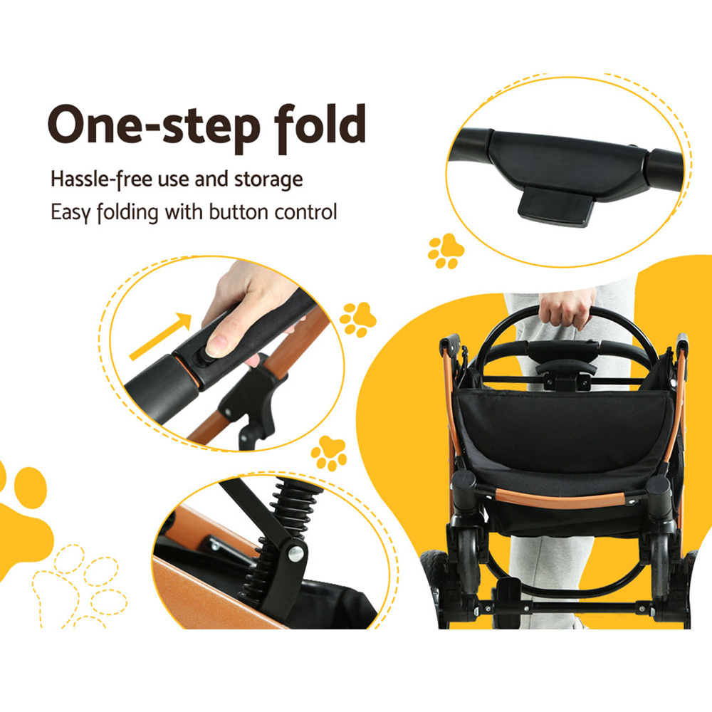 i.Pet Pet Stroller Dog Pram Large Cat Carrier Travel Foldable 4 Wheels Pushchair Double โ image 6