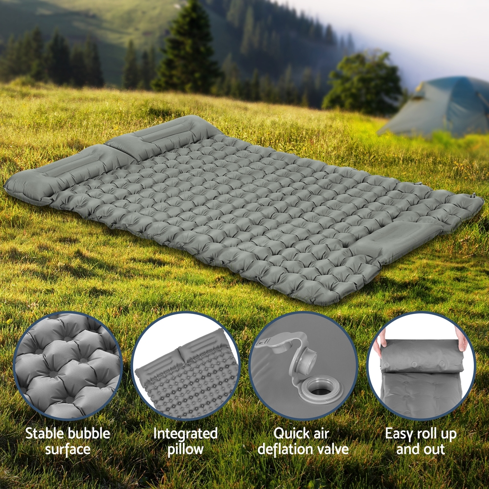Weisshorn Self Inflating Mattress Camping Sleeping Mat Air Bed Double Pillow Bag — image 6