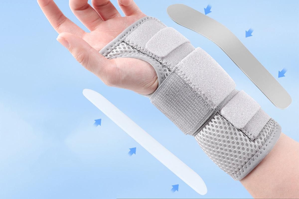 Adjustable Wrist Brace with Removable Steel Splint for Carpal Tunnel Support - Grey & Right & L โ image 5