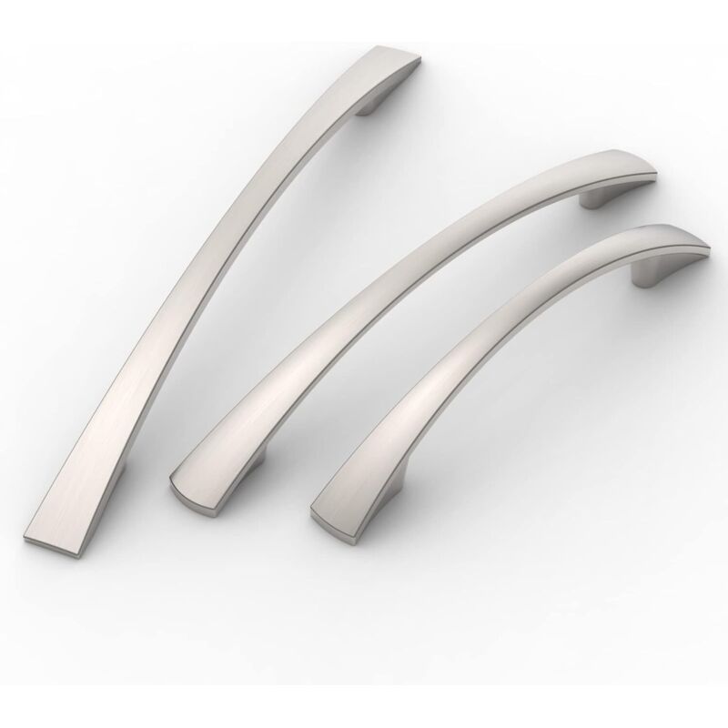 10 Pack Furniture Handles, Brushed Nickel Cupboard and Drawer Handles, 160 mm Hole Spacing — image 2