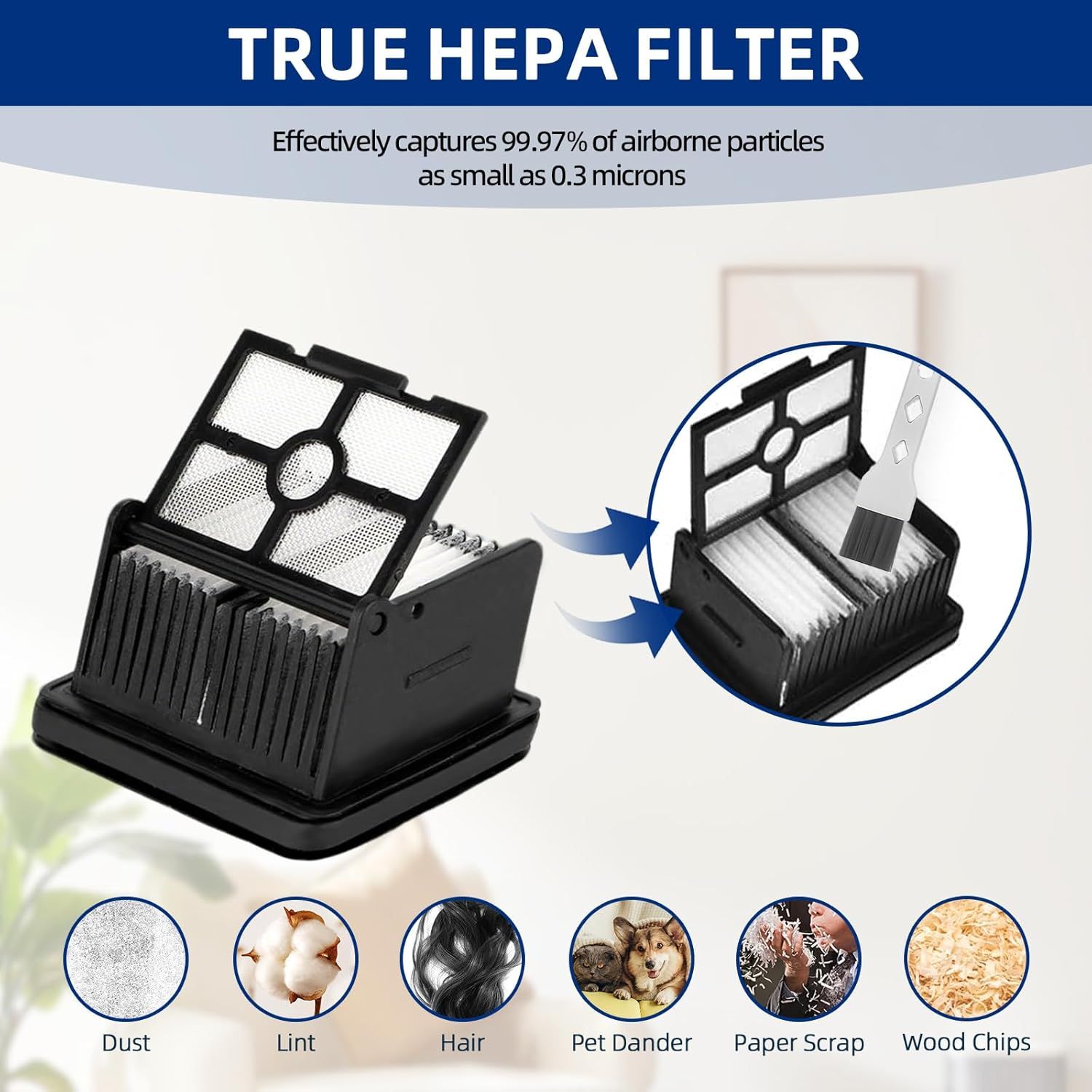 H12 Pro Brush Roller and Filter Replacment Compatible with Dreame H12 Pro, H12 Dual Cordless Wet Dry Vacuum Cleaner - 2 Brushrollers+ 4 Vacuum Filters +1 — image 5
