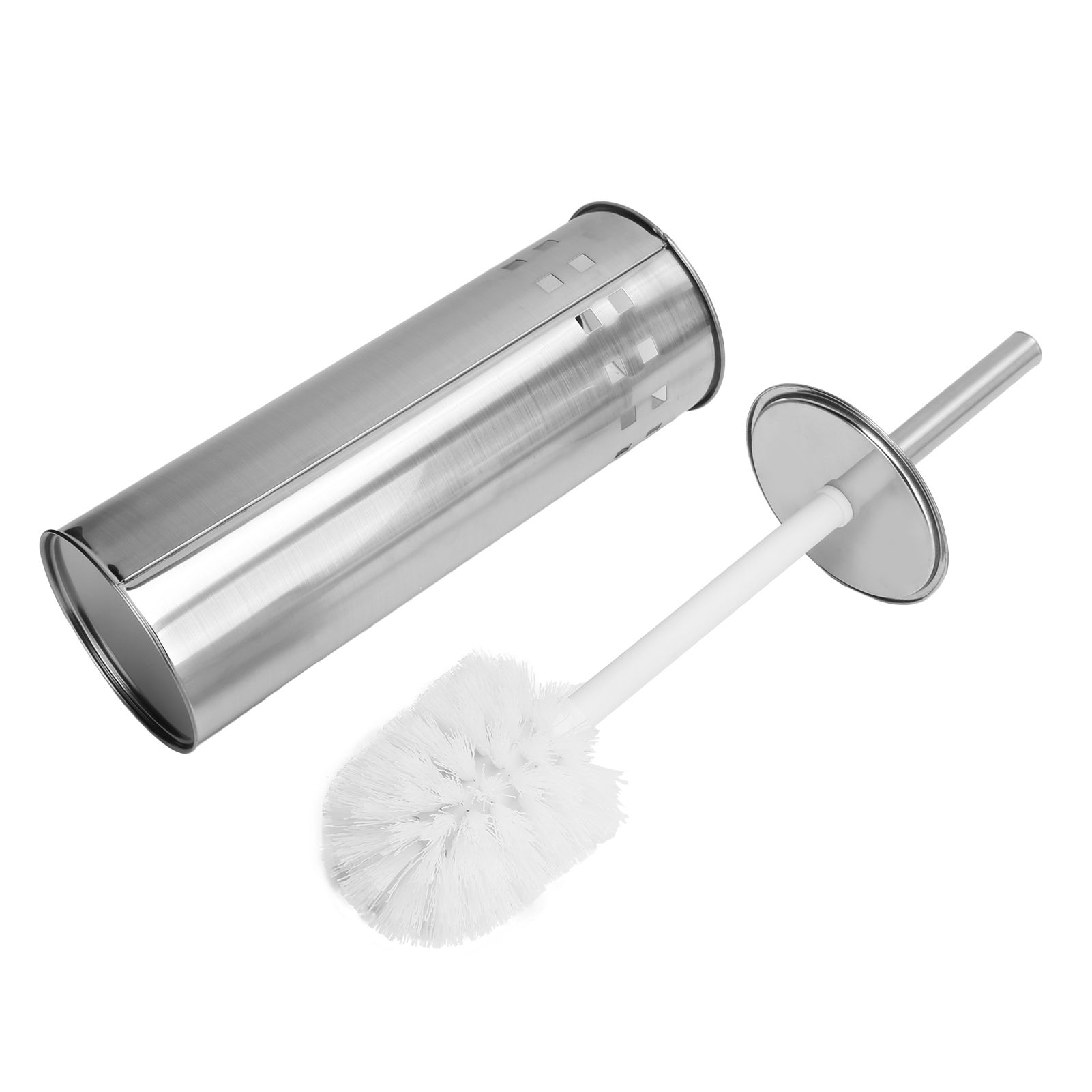 Toilet Brush and Vented Holder Set Stainless Steel Cleaning Brush for Bathroom Toilet β image 3