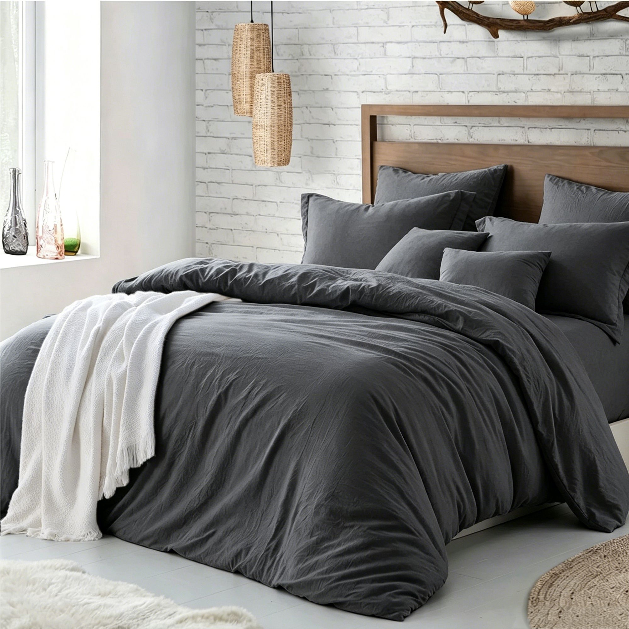 Hotel Soft Microfiber Duvet Cover Set-2000TC Quilt Cover Set & Pillowcases -1 Donna Cover Zipper Closure & 1 x Pillowcases-Breathable Bedding - Wrinkle, Fade