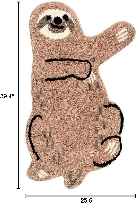 Cute Soft Small Sloth Shaped Mat for Bathroom,Showroom Bathmat,Non-Slip Bath Rugs,Play Carpet Area Rug for Kids,Photography Props (25.6 × 39.4'') — image 3