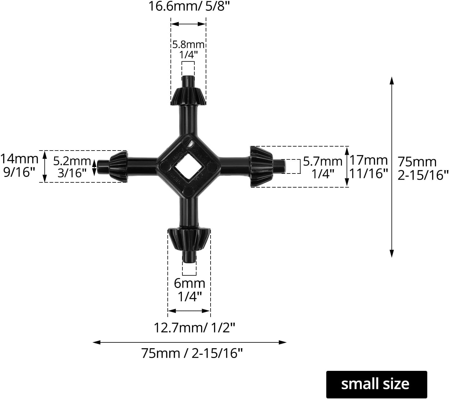 2pcs 4-in-1 Drill Chuck Key Set, Hand Drilling Chuck Wrench for Electric Drills, Size 3/8, 1/2, 3/4, 1 Inch, (L+S) — image 6