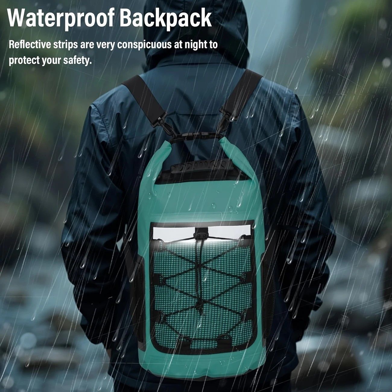 25L Large Capacity Waterproof Backpack Double Layer Rainproof Dry Wet Separation Abrasion Resistant Night Reflective for Outdoor Camping Kayaking Surfing — image 3