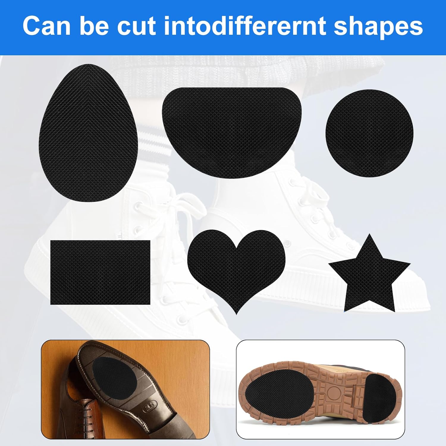 16 PCS/8 Pairs Non-Slip Shoe Pads for Bottom of Shoes– Self-Adhesive Sole Protectors for High Heels & Flats – Anti-Skid Shoes Grips Stickers for Slippery — image 3