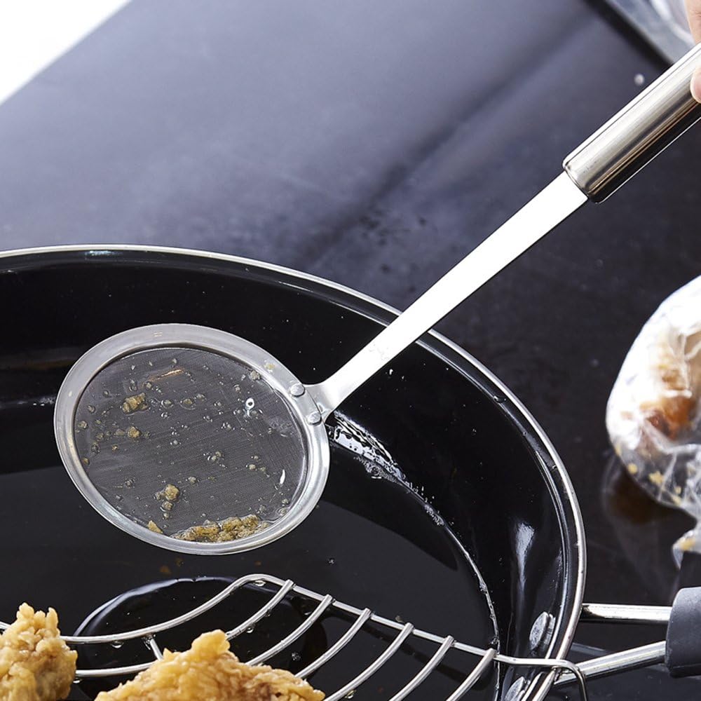 Stainless Steel Fat Skimmer Spoon - Fine Mesh Food Strainer for Grease, Gravy and Foam, Japanese Hot Pot Skimmer with Long Handle — image 6
