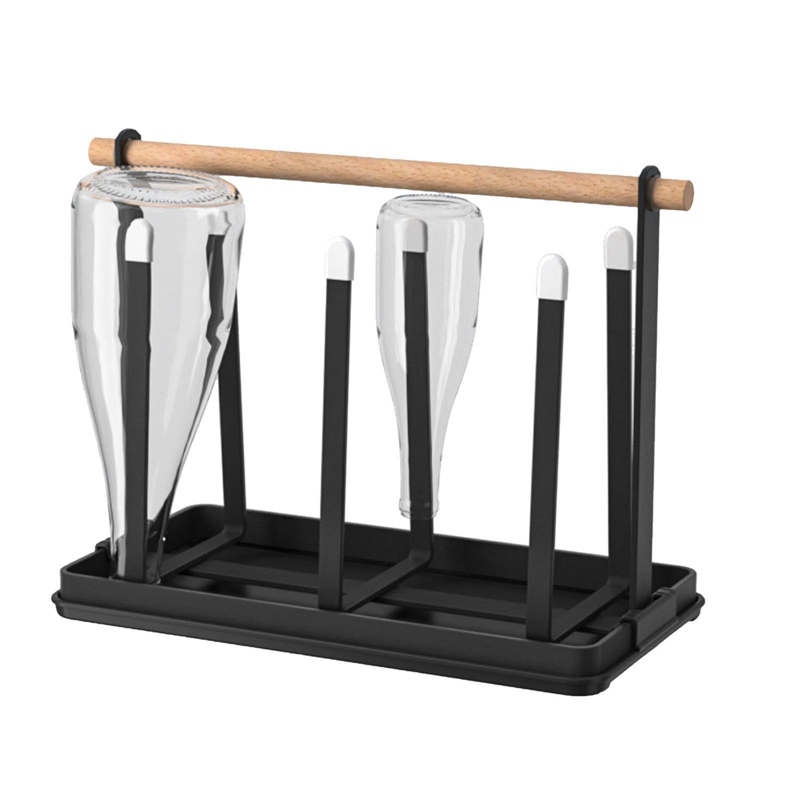 Bottle Holder Dish Drainer Bottles 6 Bottle Stand, Metal Cup Holder with Drip Tray and Bottle Dryer for Bottles and Cups โ image 4