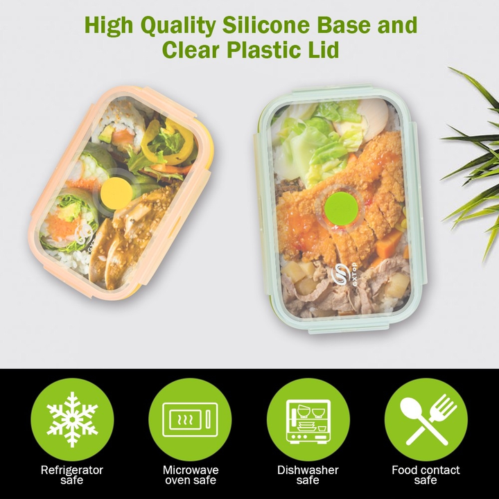 3-piece Set (Yellow + Green + Blue) Collapsible Silicone Food Storage Containers Set – 350ML, 500ML, 800ML | BPA-Free, Microwave, Dishwasher & Freezer Safe — image 3