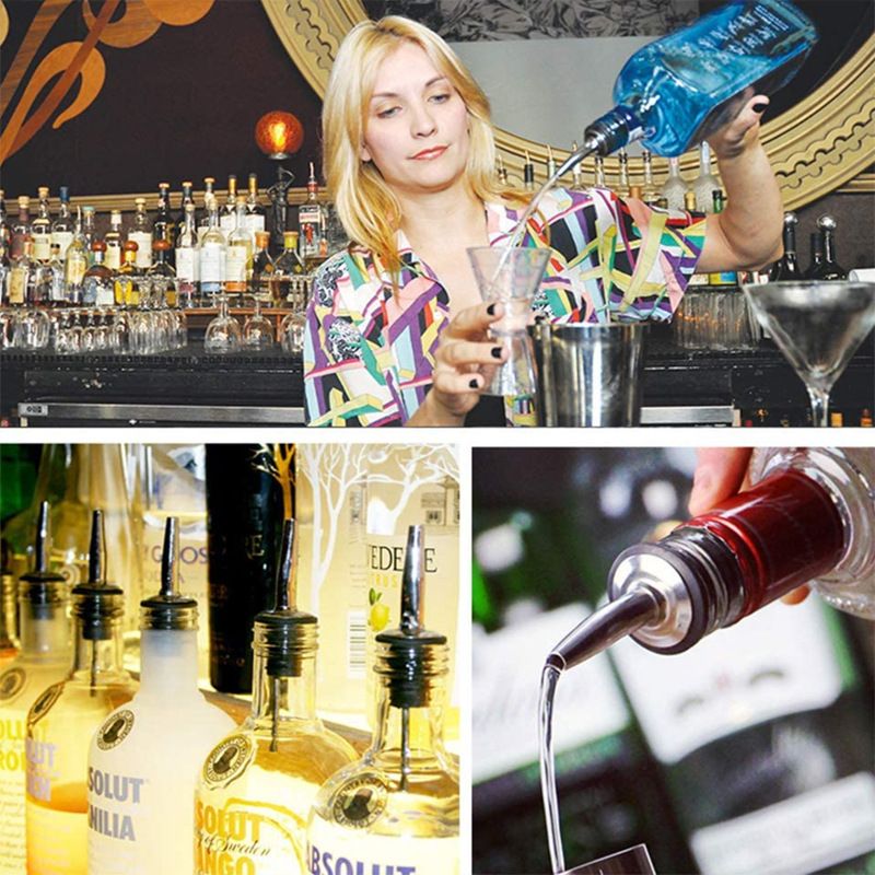 Portable Leak-proof Food-grade Stainless Steel Liquor Spirit Pourer Flow Wine Bottle Pour Spout Sper Bar Supplies,2PCS — image 4