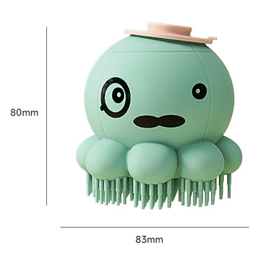 Purple 2-Pack Pet Bath Brush with Shampoo Dispenser - Soft Silicone Massager for Dogs & Cats โ image 2