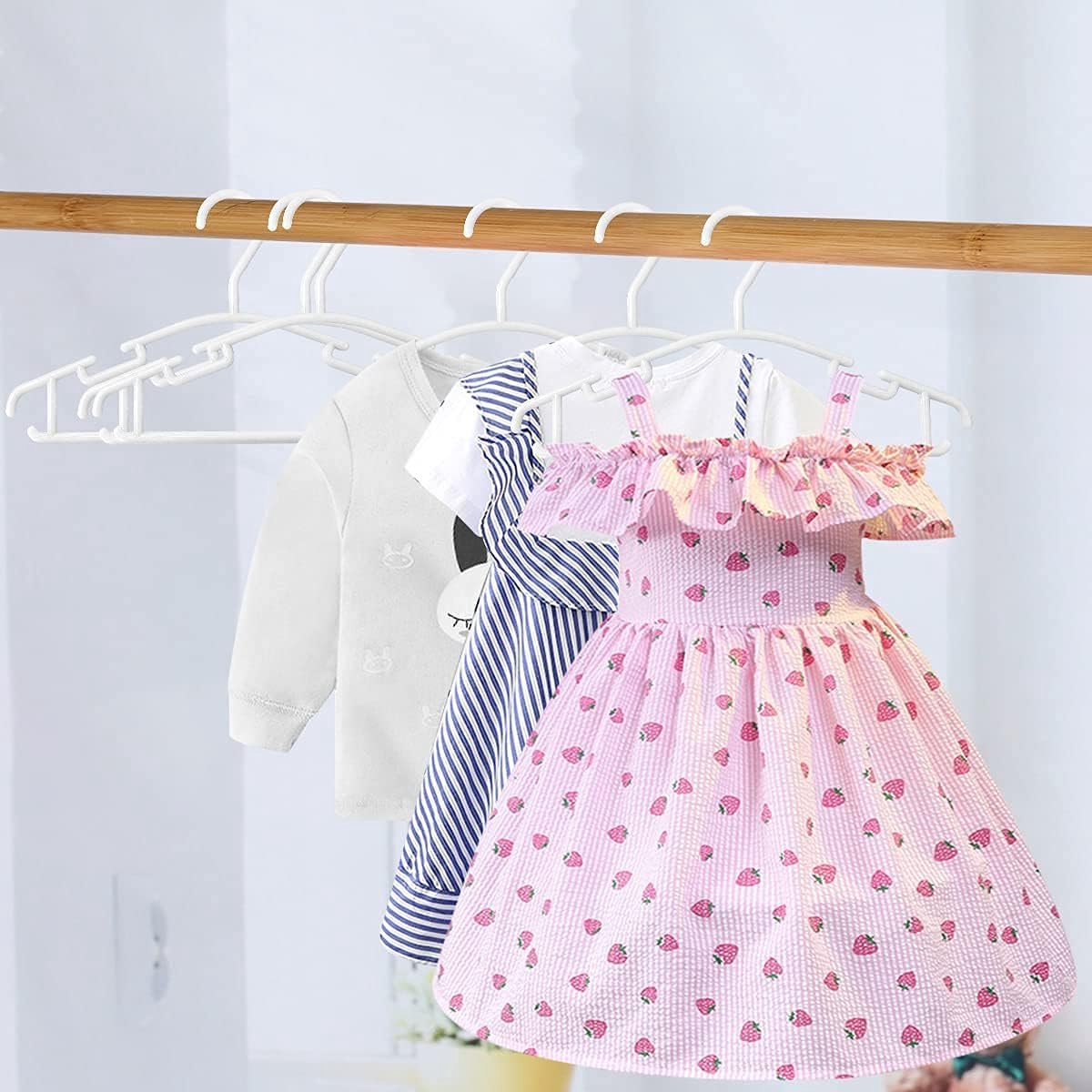 Hangers - Children's Hangers - Baby Hangers - Plastic Hangers for Children - Baby Wardrobe Hangers - 20 Non-Slip Toddler Hangers - For Baby Clothes, Pants — image 4