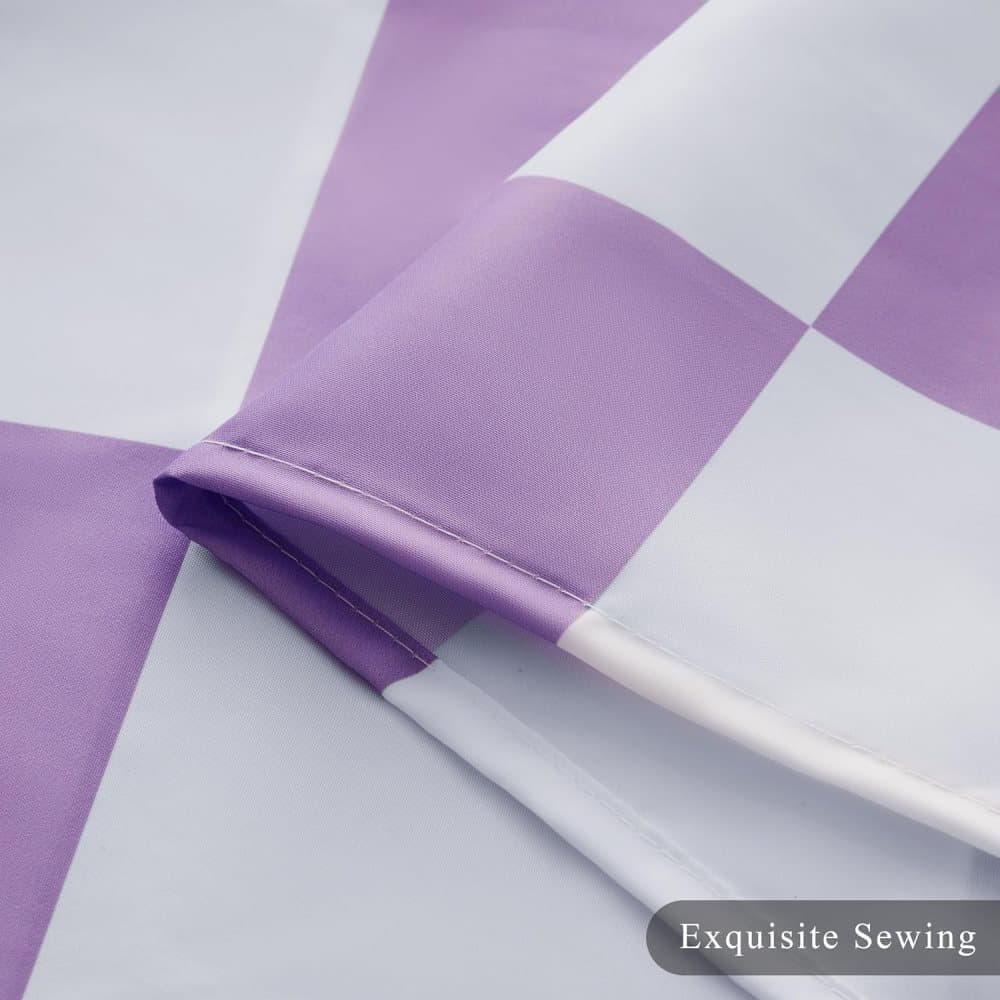 Retro Chess Pattern Checkered Shower Curtain, Purple, 180 × 180 cm — image 6