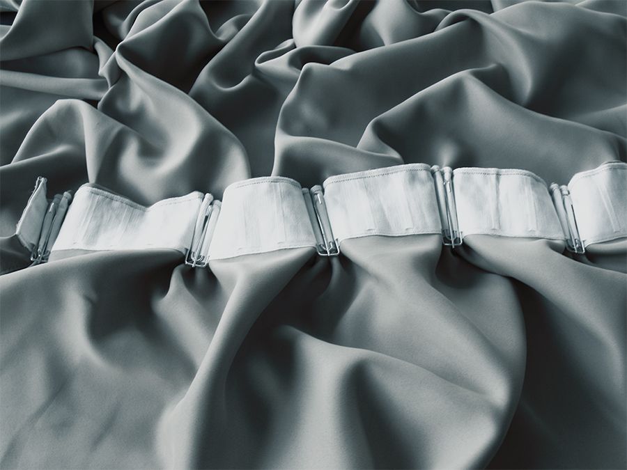Blockout Curtains 260x160cm PINCH PLEAT+ Hooks High Level Fabric Grey Blue — image 5