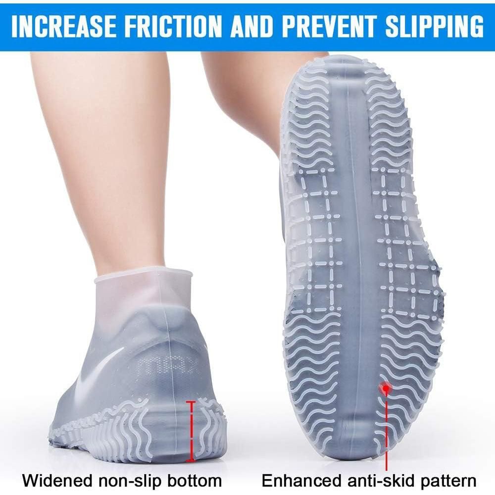 Waterproof Silicone Shoe Covers Reusable Overshoes - Dark Gray - M โ image 6