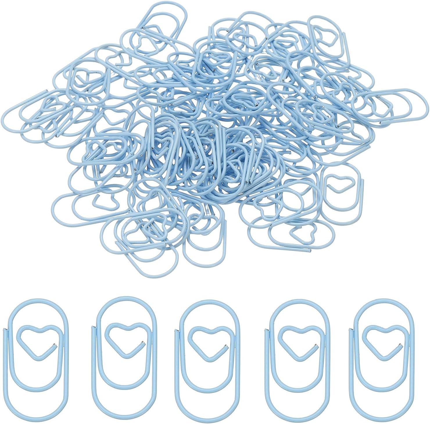 1x0.4 Inch Mini Paper Clip, 80 Pcs Metal Heart Paper Clip Wide Rust-Proof Strong Durable Small Cute Bulk for Office Supplies Document Organization Binder