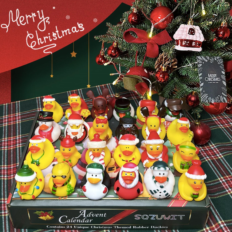 2025 Advent Calendar Christmas Ducks - 24pcs Rubber Duck Advent Calendar 24 Days of Christmas Countdown Toys for Christmas Gifts Party Favors Kids Toddlers — image 3