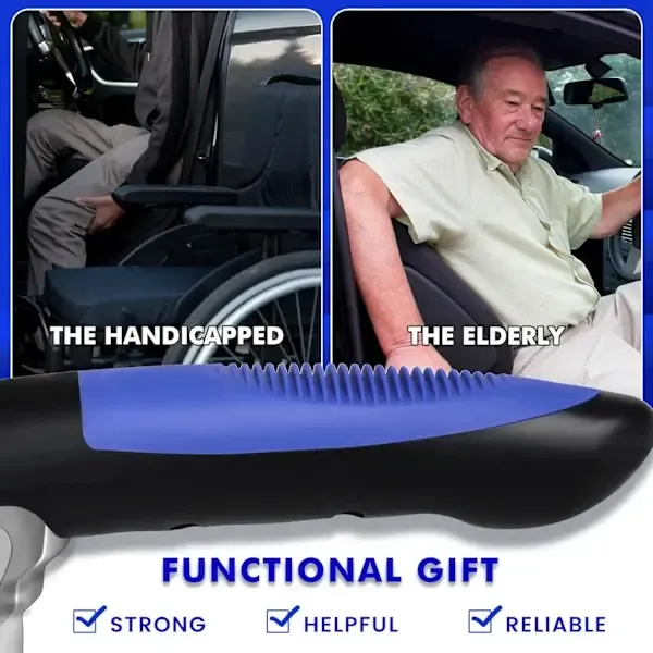 Car Assist Handle for Elderly, Vehicle Support Handle with Emergency Hammer Window Breaker for Entry and Exit, Red โ image 3