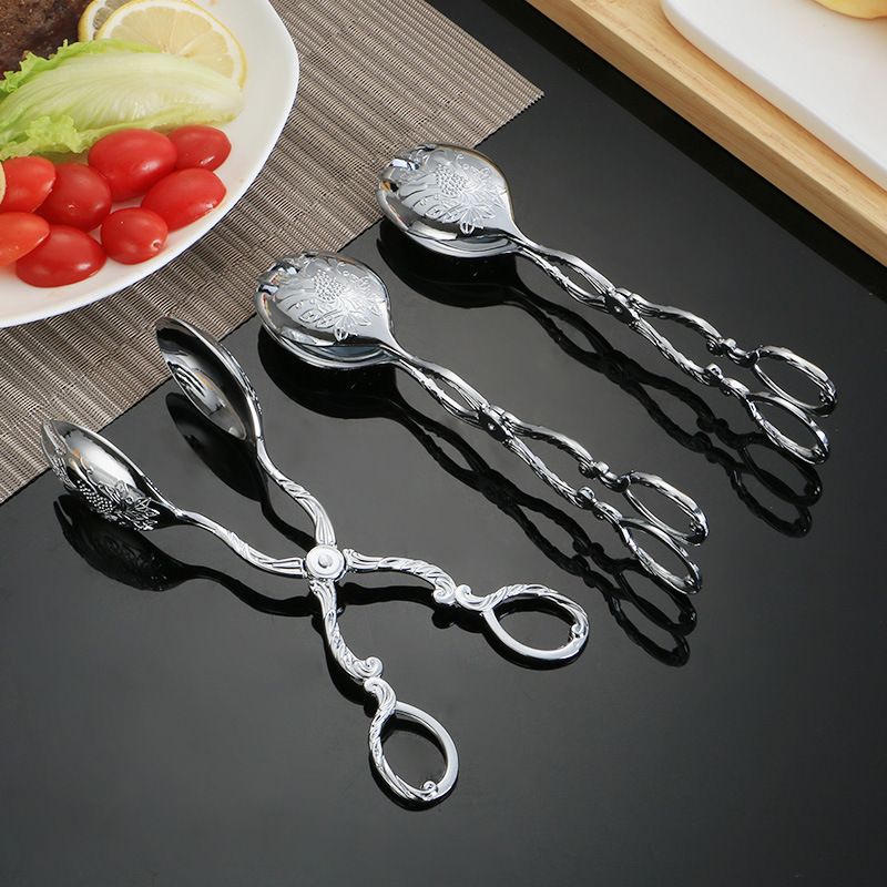 2 Piece Zinc Alloy Cooking Tongs Woodcarving Pattern, 4.5 x 22 cm โ image 2