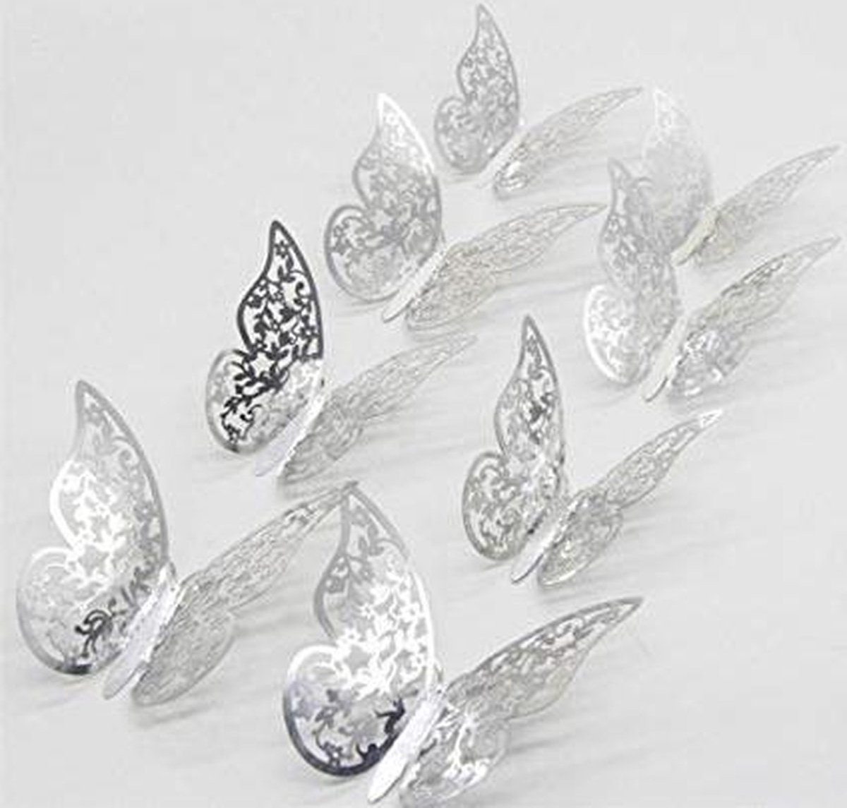 3D Wall Decoration Butterflies 12 Pieces | Wall Butterflies | Butterfly Wall Stickers | Solid Wall Stickers | Silver — image 3