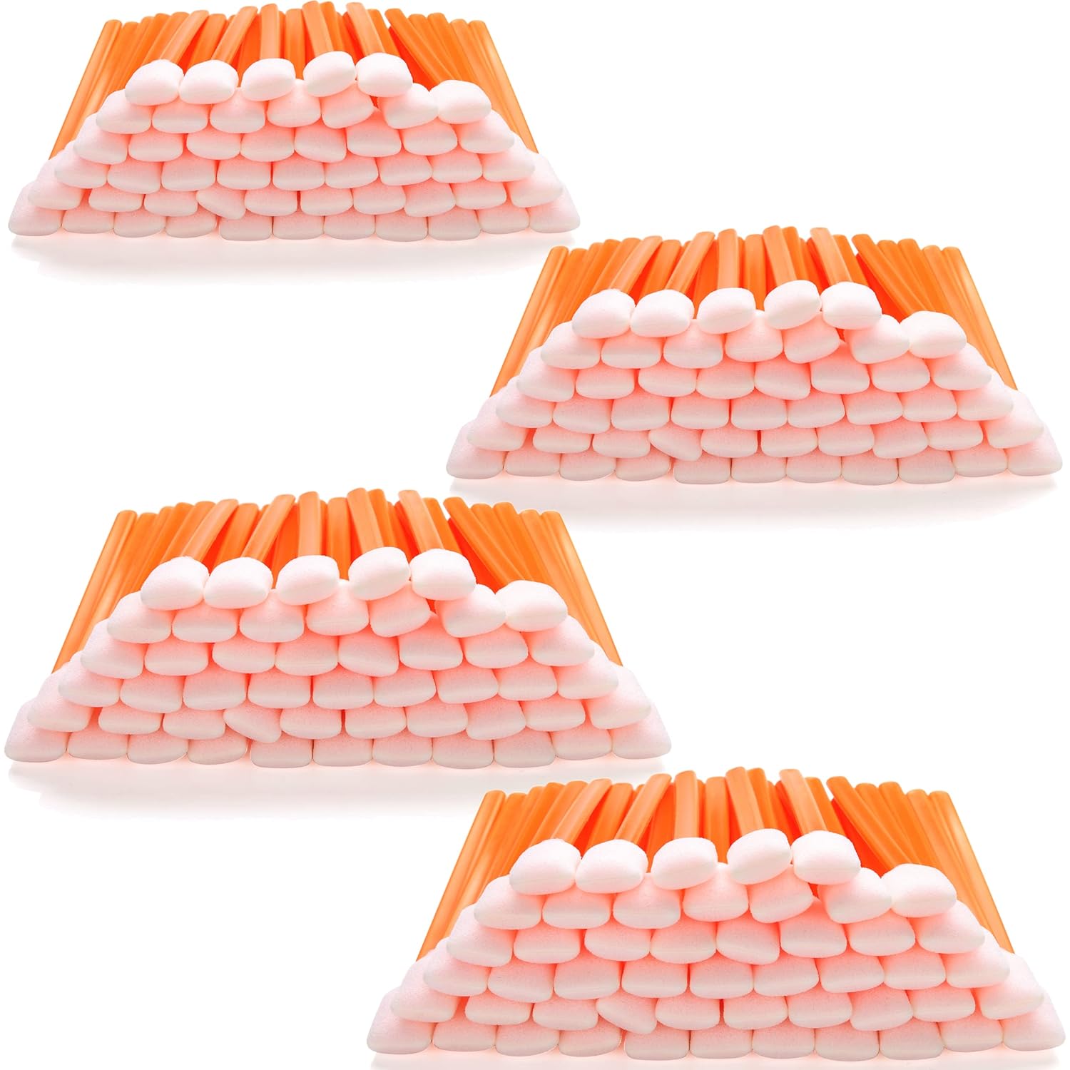 Foam Cleaning Swab Sticks (200 pcs Large Rectangular Foam Tips, 5.25", Orange) Cleanroom Cleaning Swab Sponge Stick for Inkjet Printer, Optical Instruments