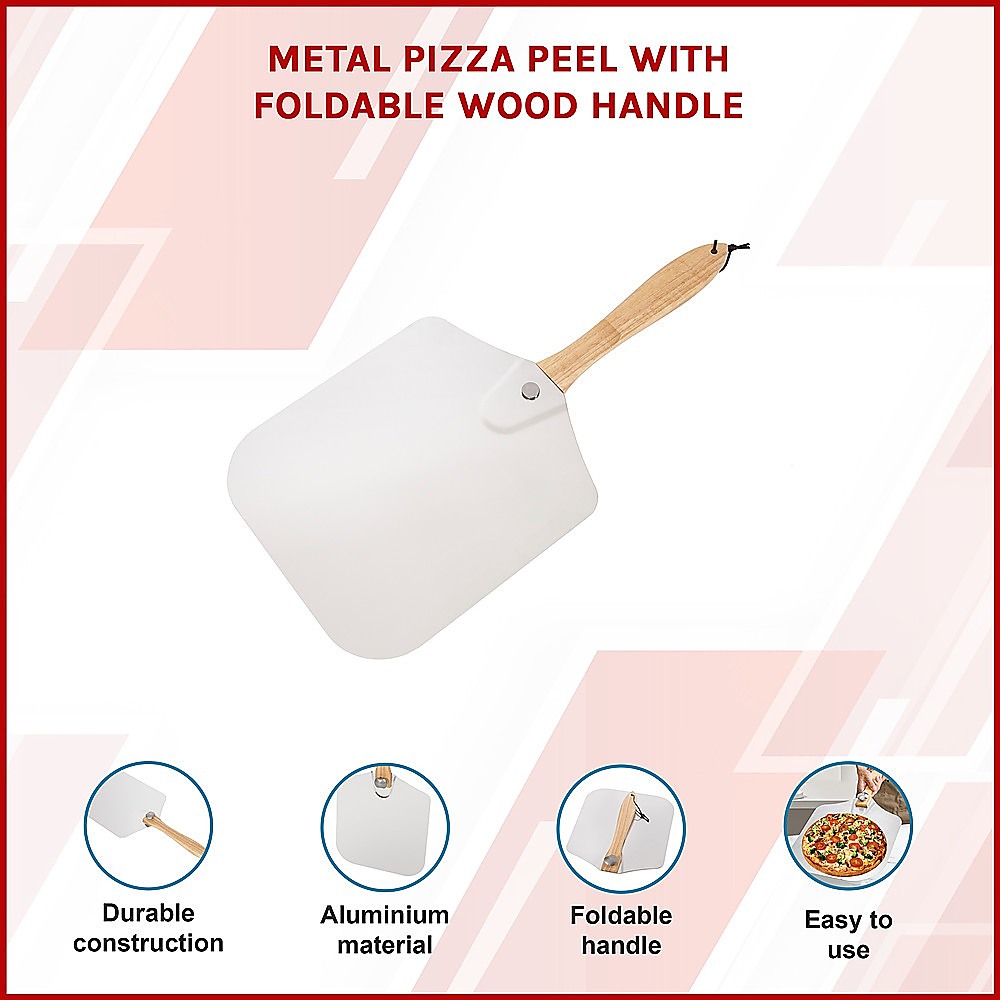 Metal Pizza Peel with Foldable Wood Handle โ image 3