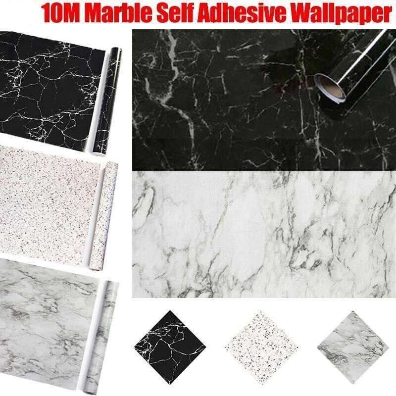 10M Marble Self-Adhesive PVC Wall Sticker Wallpaper Decor - Gravel-C — image 2