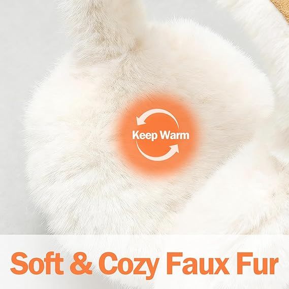 Ear Warmers - Foldable Women's Winter Earmuffs - Plush Faux Fur - Soft and Warm - Suitable for Outdoor Use - Cold Weather Protection โ image 3