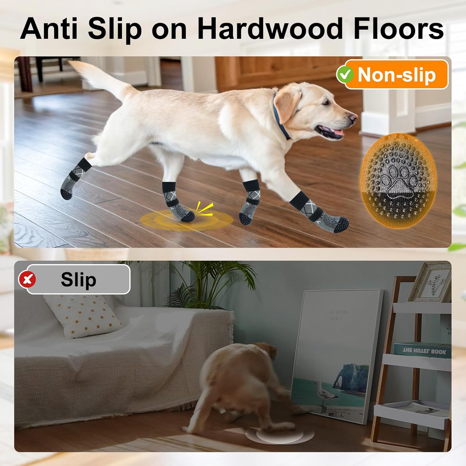 Dog Shoes Anti-Slip Dog Boots Muddy Paw Covers Elastic Small Size Grey 4 Pack — image 4