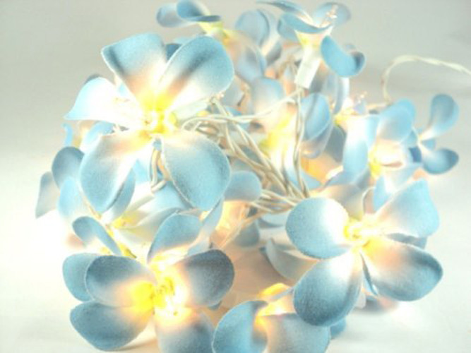 1 Set of 20 LED Tropical Blue Frangipani Flower Battery 3m String Lights Christmas Gift Home Wedding Beach Party Decoration Outdoor Table Centrepiece โ image 6