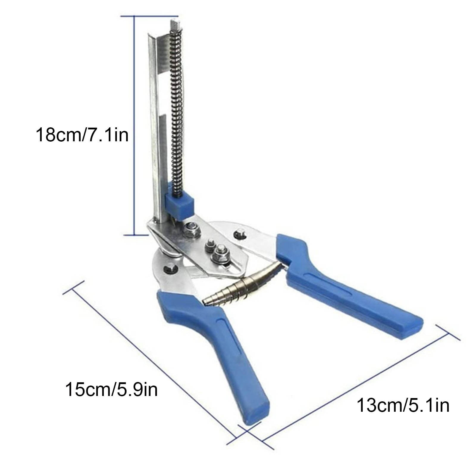 M-Type Nail Ring Pliers Kit with 600 Clips - Automatic Cage Building Tool for Chicken Coops & Fences - Anti-Slip Rubber Handle & Spring-Assisted Operation Blue — image 3