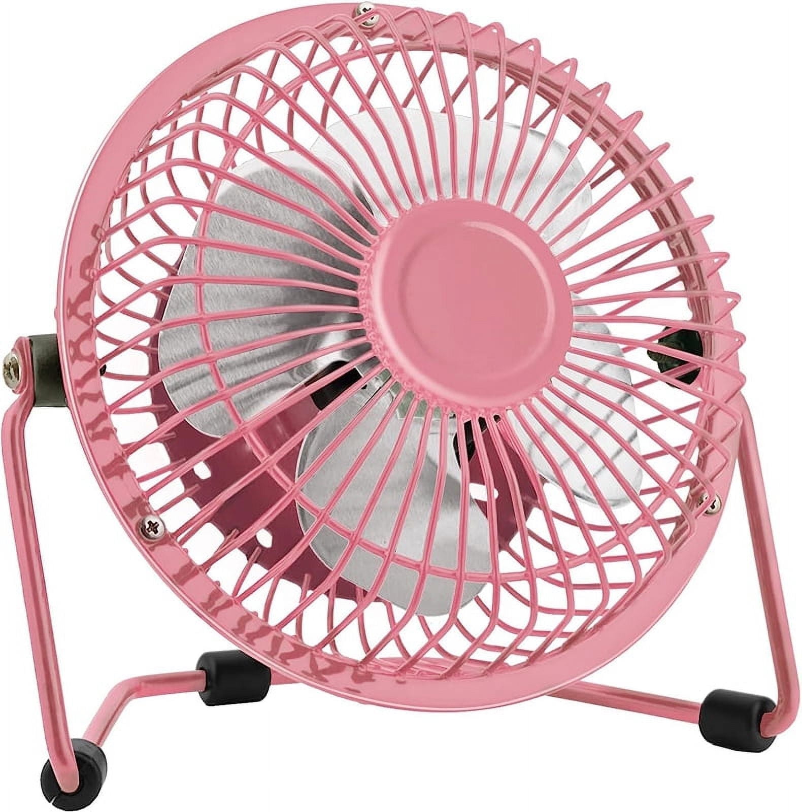 4 Inch USB Desk Fan,Small and Quiet,Powerful USB Powered Portable Fan,Strong Airflow,Mini Metal USB Fan,360°Rotation,Personal Cooling Fan with 2 Speed for Home