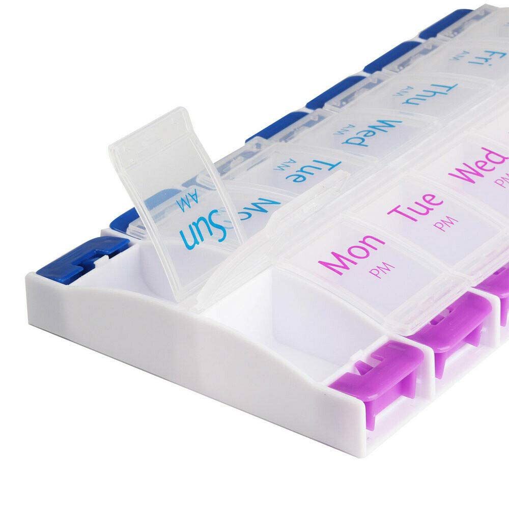 Weekly Pill Organizer with Opening Push Button, Pill Box 7 Day 2 Times a Day, Weekly Tablet Organizer 7 Day AM and PM — image 5