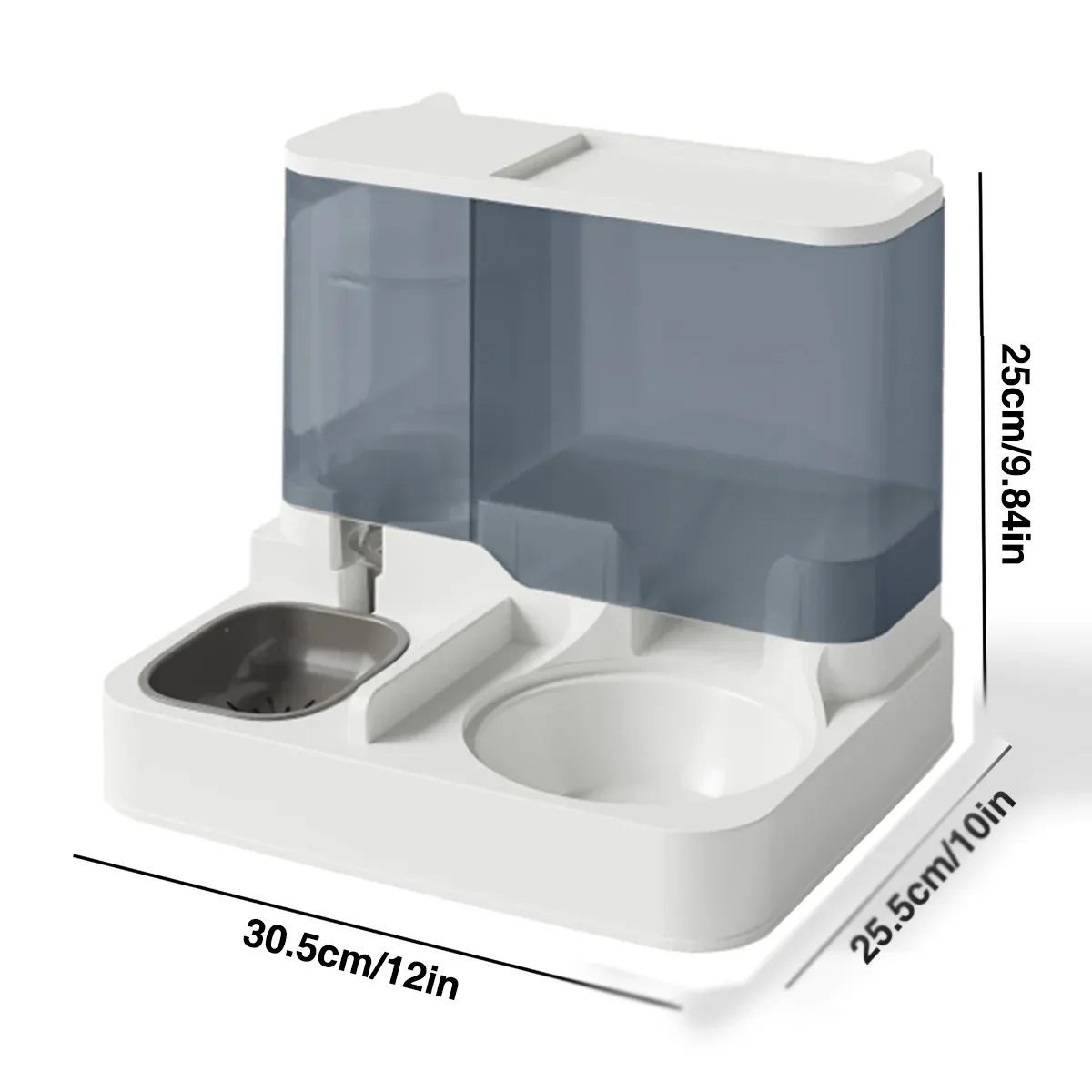 Automatic Cat Feeder Water Dispenser All in One Plastic Bowl for Cats and Dogs - Blue — image 4