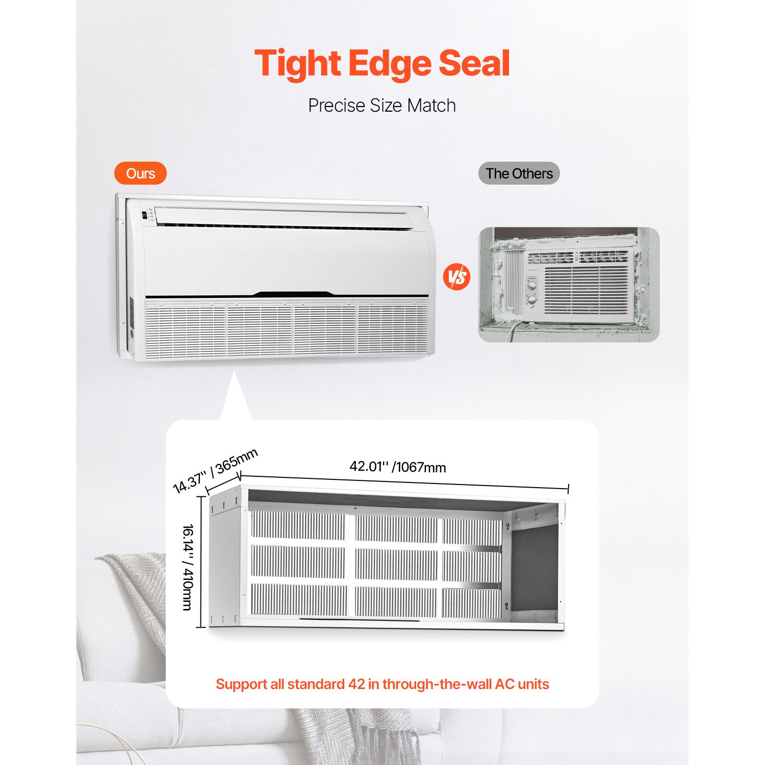 Air Conditioner Wall Sleeve 42 in with Exterior Grille Wall AC Sleeve — image 3