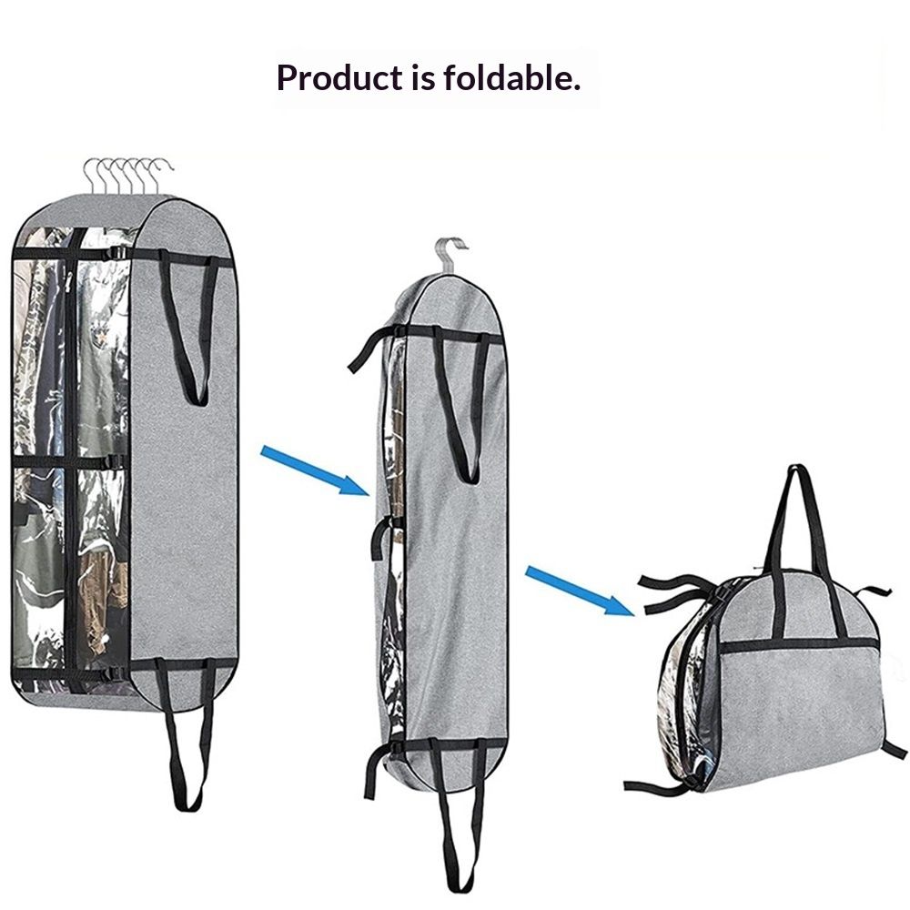 Hanging Garment Bags for Travel Suit Bags for Closet Storage Moving Bags for Clothes Dress Cover for Coat, Jacket, Shirt, Clothing, grey โ image 2