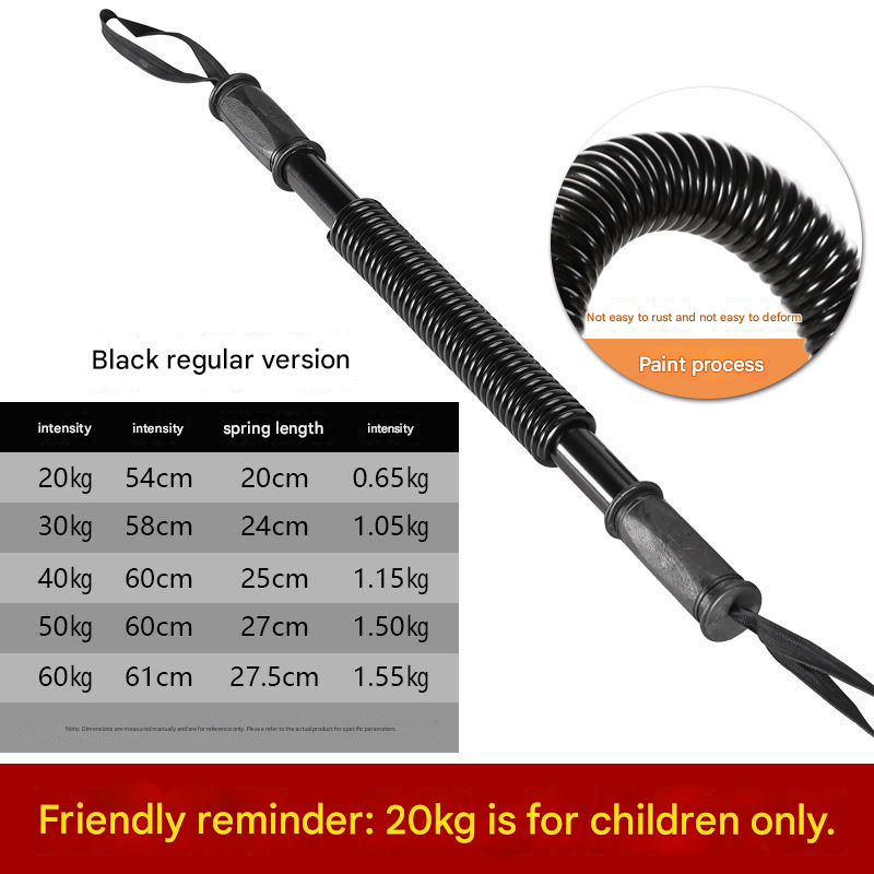Black Power Twister Bar Upper Body Workout Equipment Chest Expander Arm Strengthener Spring Exerciser for Men Home Gym(50kg) โ image 4