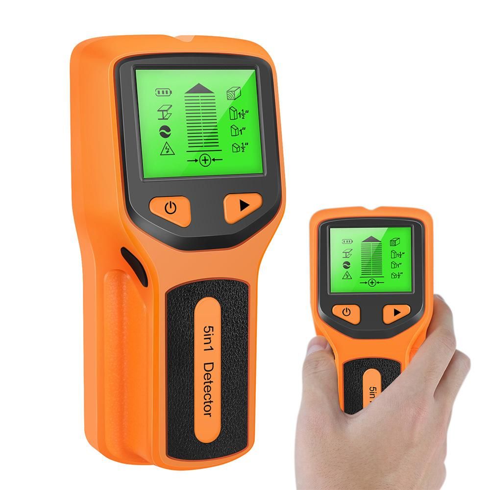 5 in 1 Stud Finder Wall Scanner with 5 Modes and LCD Display Electronic Stud Sensor for Home - Orange